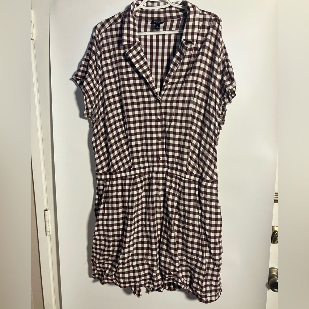 Torrid Retro Chic Brown and White Plaid Romper